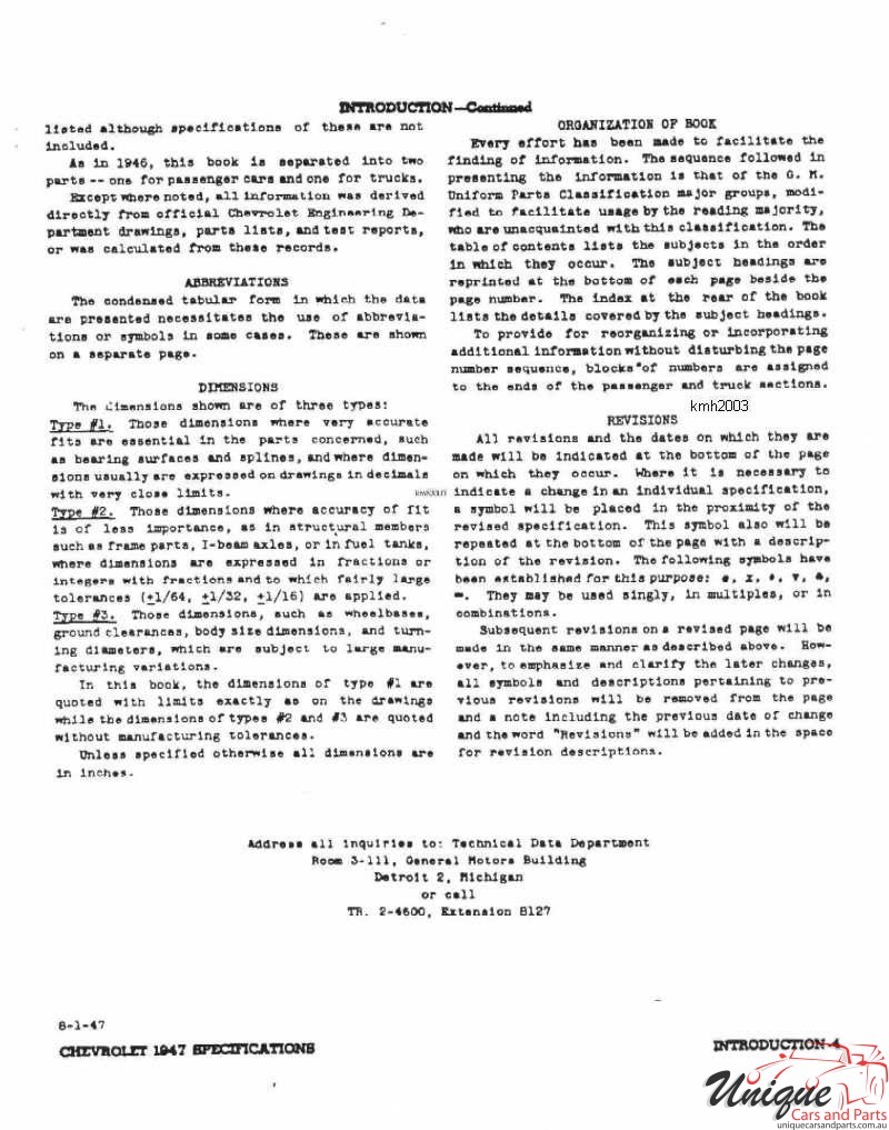 1947 Chevrolet Specifications Page 34